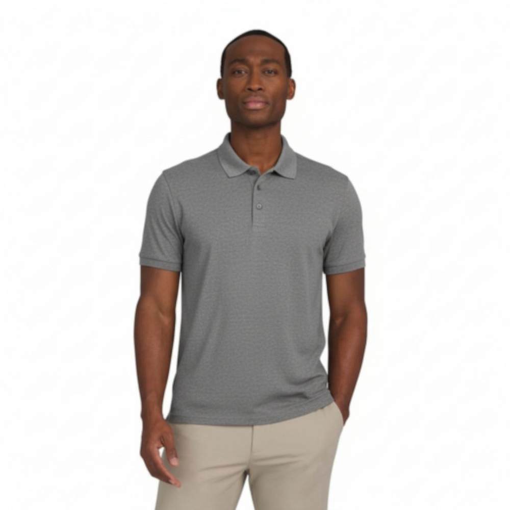 CHAPS Core Golf Perf Gray Polo Shirt in Micro Chip 2XL